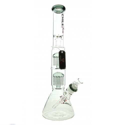 **VENTE**BECHER DE TUYAU D'EAU EN VERRE REFROIDISSANT 18" AVEC DOUBLE CHAMBRE PERC COULEUR 1390GM