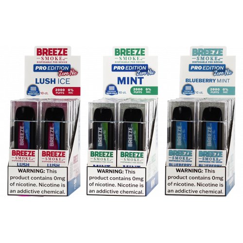 BREEZE PRO 0% NICOTINE 6ml DISPOSITIF JETABLE 2000 POUFFÉES