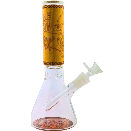 TUYAU EN VERRE 10" AVEC BÉCHER EN BOIS 328GM