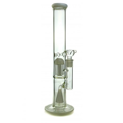 **VENTE**TUYAU D'EAU EN VERRE 16" AVEC DOUCHE LOURDE CON ET PERC D'ARBRE UNIQUE 995GM BLANC